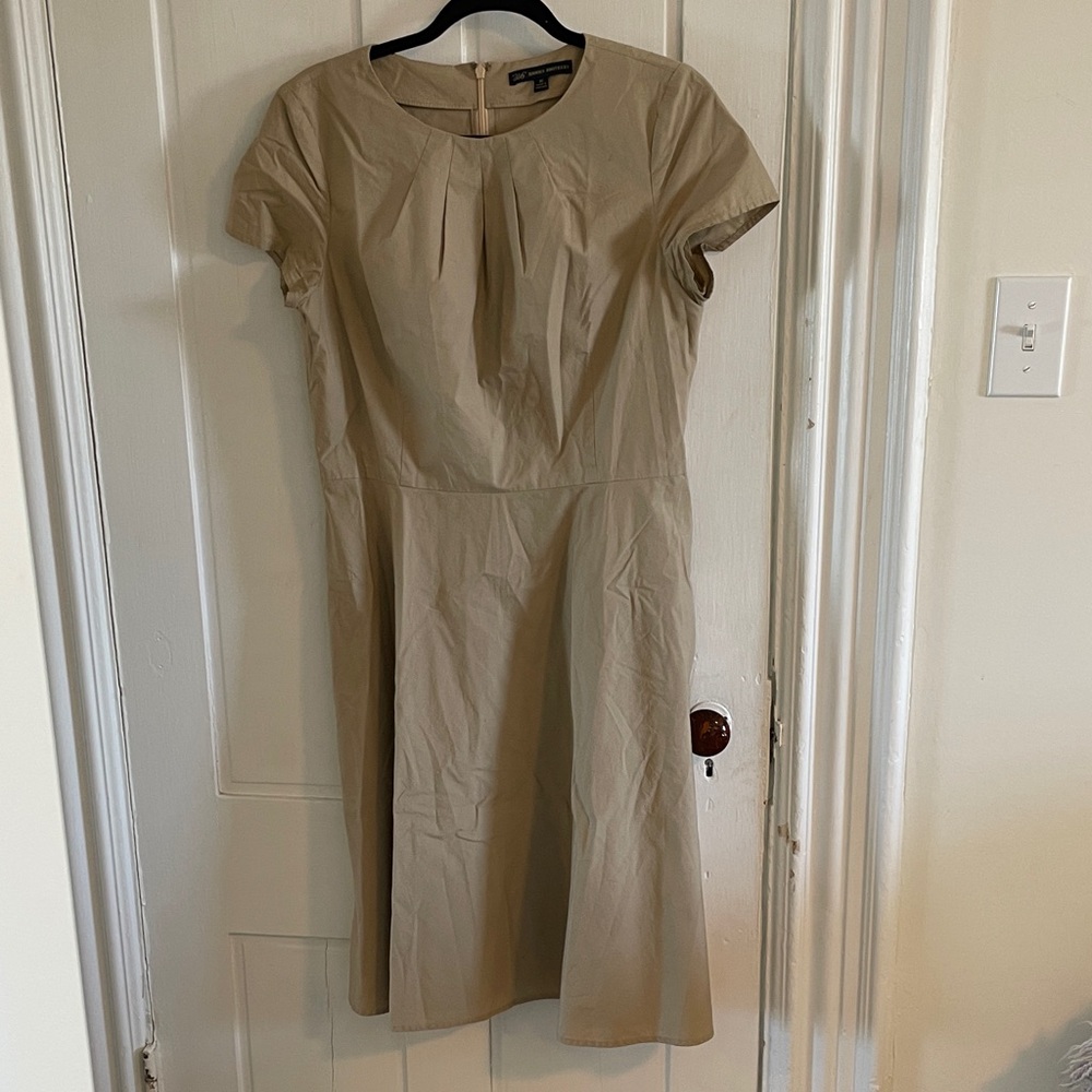 Brooks Brothers Short-Sleeve Fit-and-Flare Midi Dress